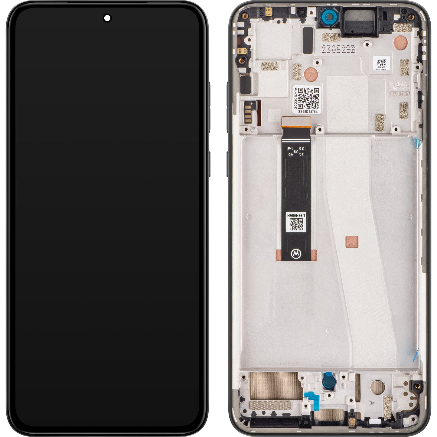 Touchscreen Display Motorola Edge 30 Neo, with Frame, Black Onyx, Service Pack 5D68C21403