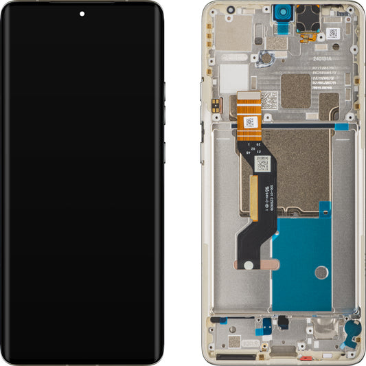 Touchscreen-Display Motorola Edge 50 Pro, mit Rahmen, Grau (Moonlight Pearl), Service Pack 5D68C24094