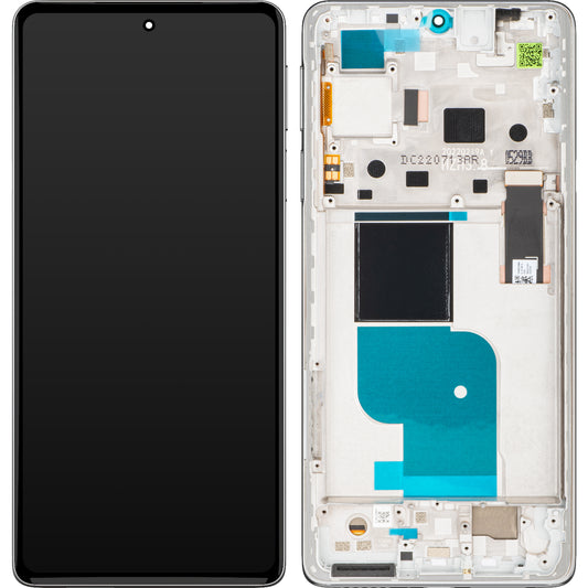 Motorola Edge 30 Pro Touchscreen Display with Frame, Silver (Stardust White), Service Pack 5D68C20277