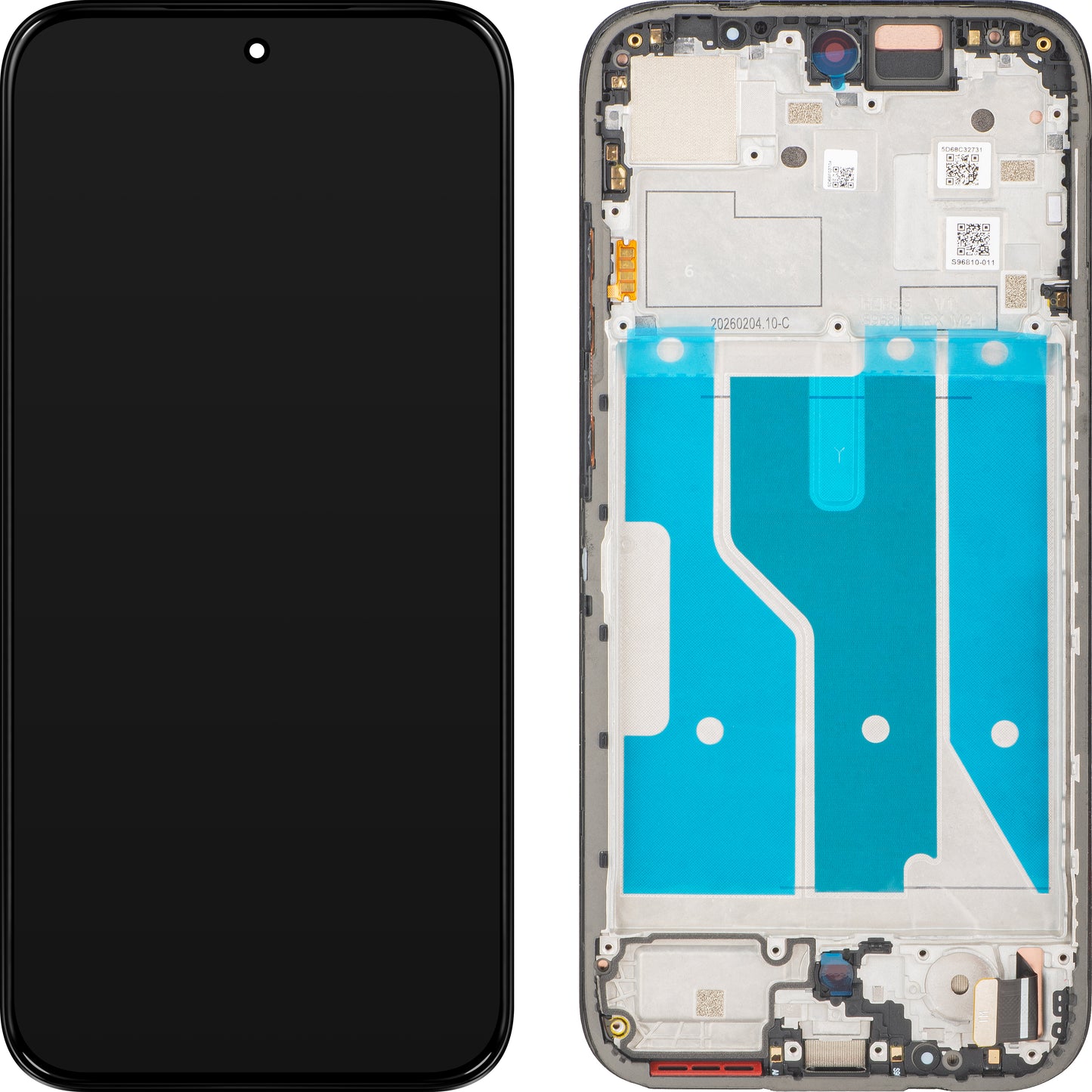 Touchscreen-Display Motorola Moto G87, mit Rahmen, Schwarz, Service Pack 5D68C32731