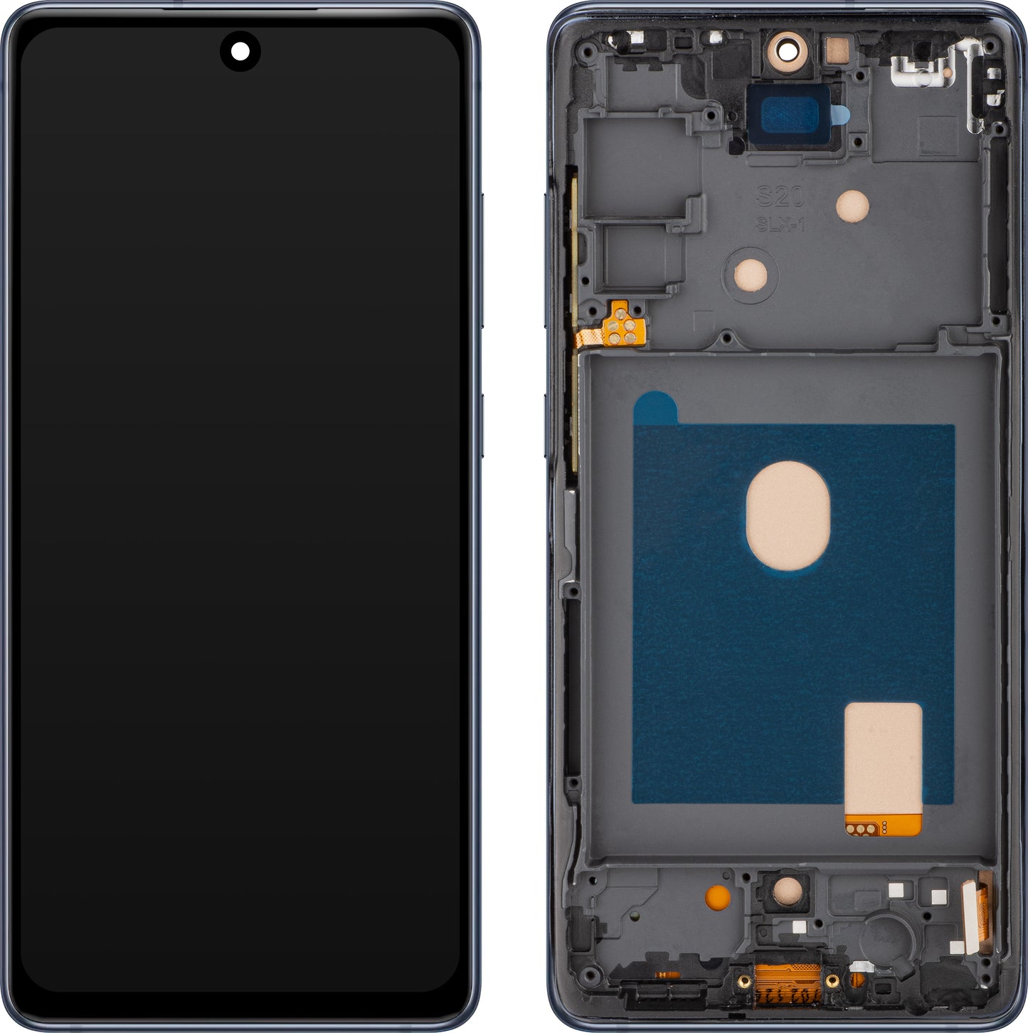 MP Touchscreen Display compatible with Samsung Galaxy S20 FE G780, with Frame, Navy Blue.