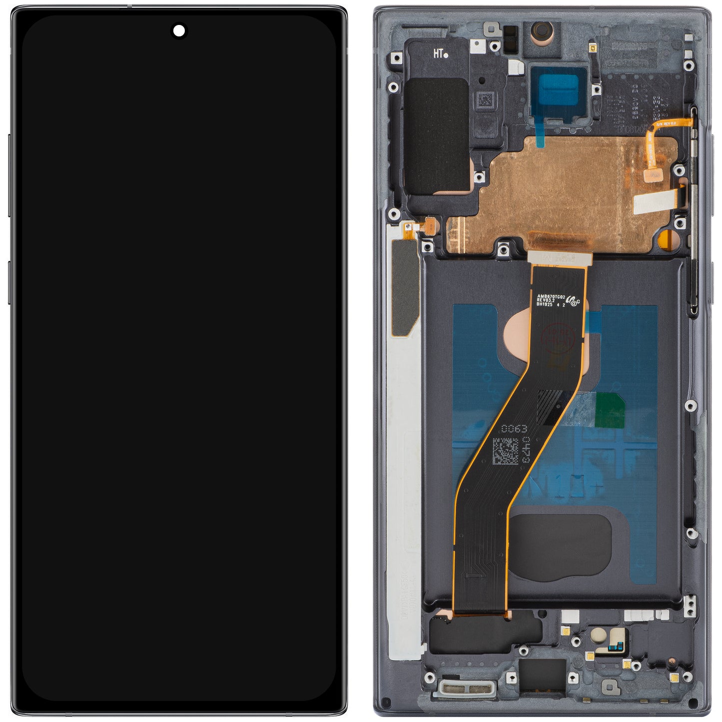 Display mit MP Touchscreen kompatibel mit Samsung Galaxy Note 10+ N975, mit Rahmen, OLED-Version, Schwarz