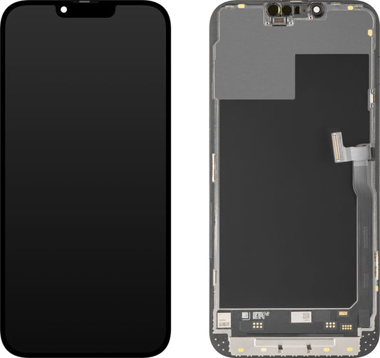 Display mit MP Touchscreen kompatibel mit Apple iPhone 13 Pro Max, mit Rahmen, Soft OLED IC Movable 120Hz FHD Version, Schwarz