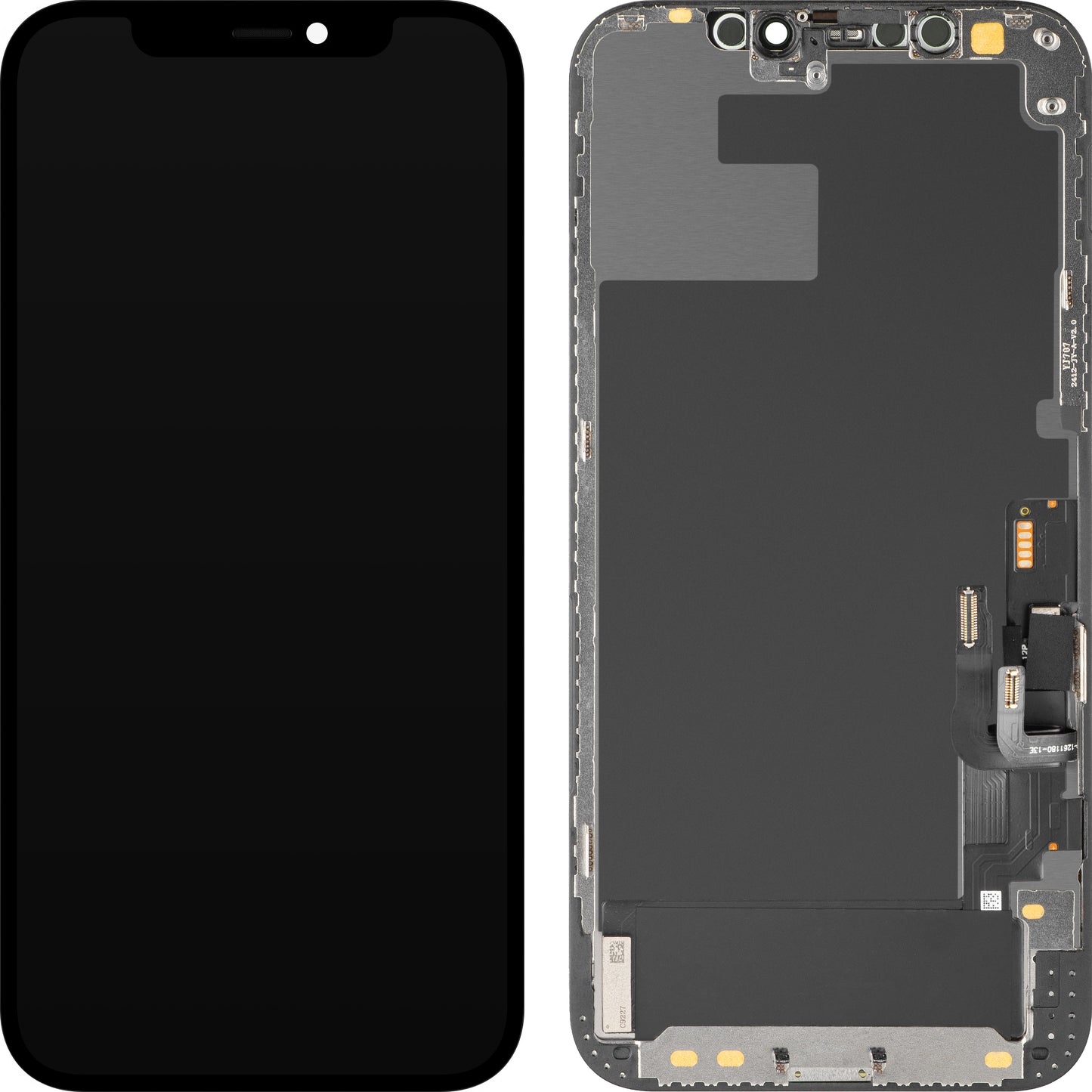 Display mit MP-Touchscreen kompatibel mit Apple iPhone 12 / 12 Pro, mit Rahmen, OLED-Diagnoseversion, Schwarz
