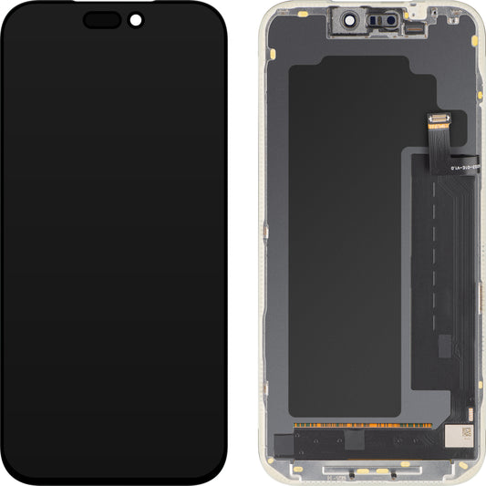 MP Touchscreen-Display kompatibel mit Apple iPhone 17 Pro Max, mit Rahmen, OLED FHD IC Movable Version, Schwarz
