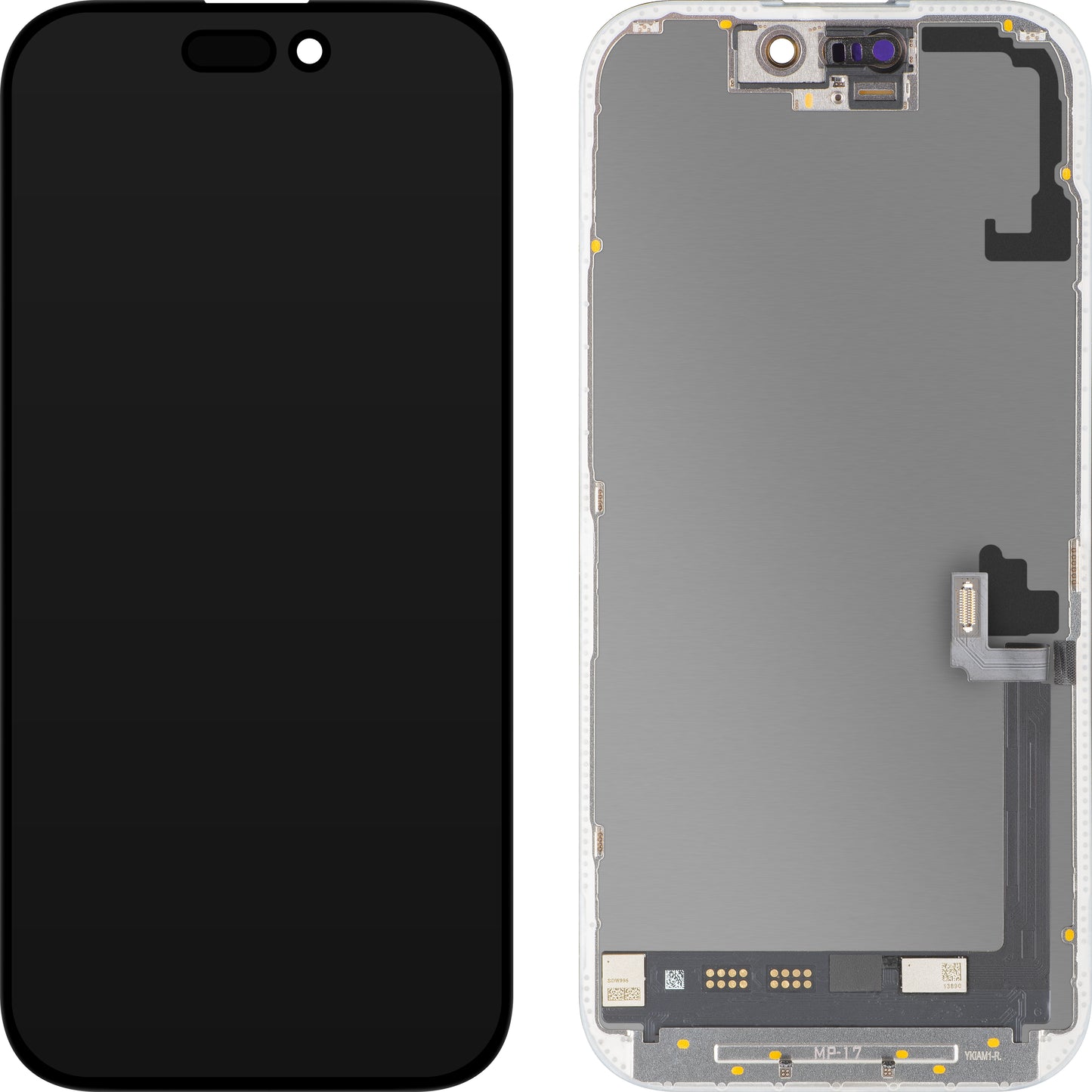 MP Touchscreen Display compatible with Apple iPhone 17, with Frame, OLED FHD 120Hz Diagnostic Soft Version, Black