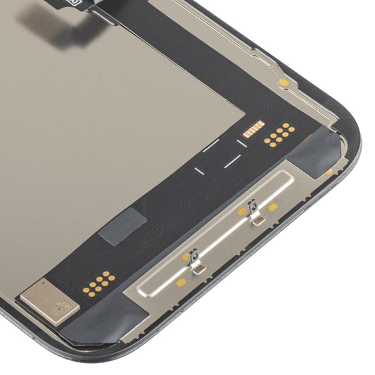 Display mit MP Touchscreen kompatibel mit Apple iPhone 16, mit Rahmen, Soft OLED FHD 120Hz IC Movable, Schwarz