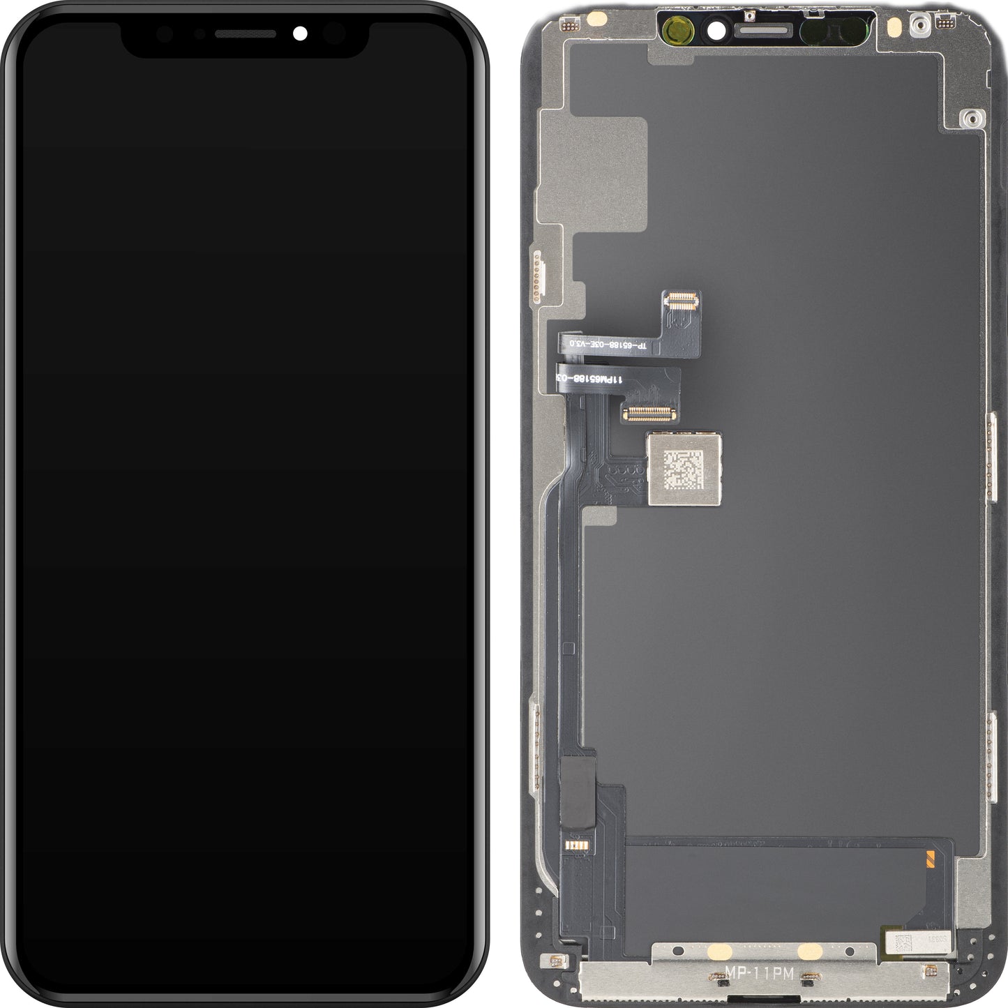 MP Touchscreen Display compatible with Apple iPhone 11 Pro Max, with Frame, OLED FHD IC Movable Version, Black, Resealed
