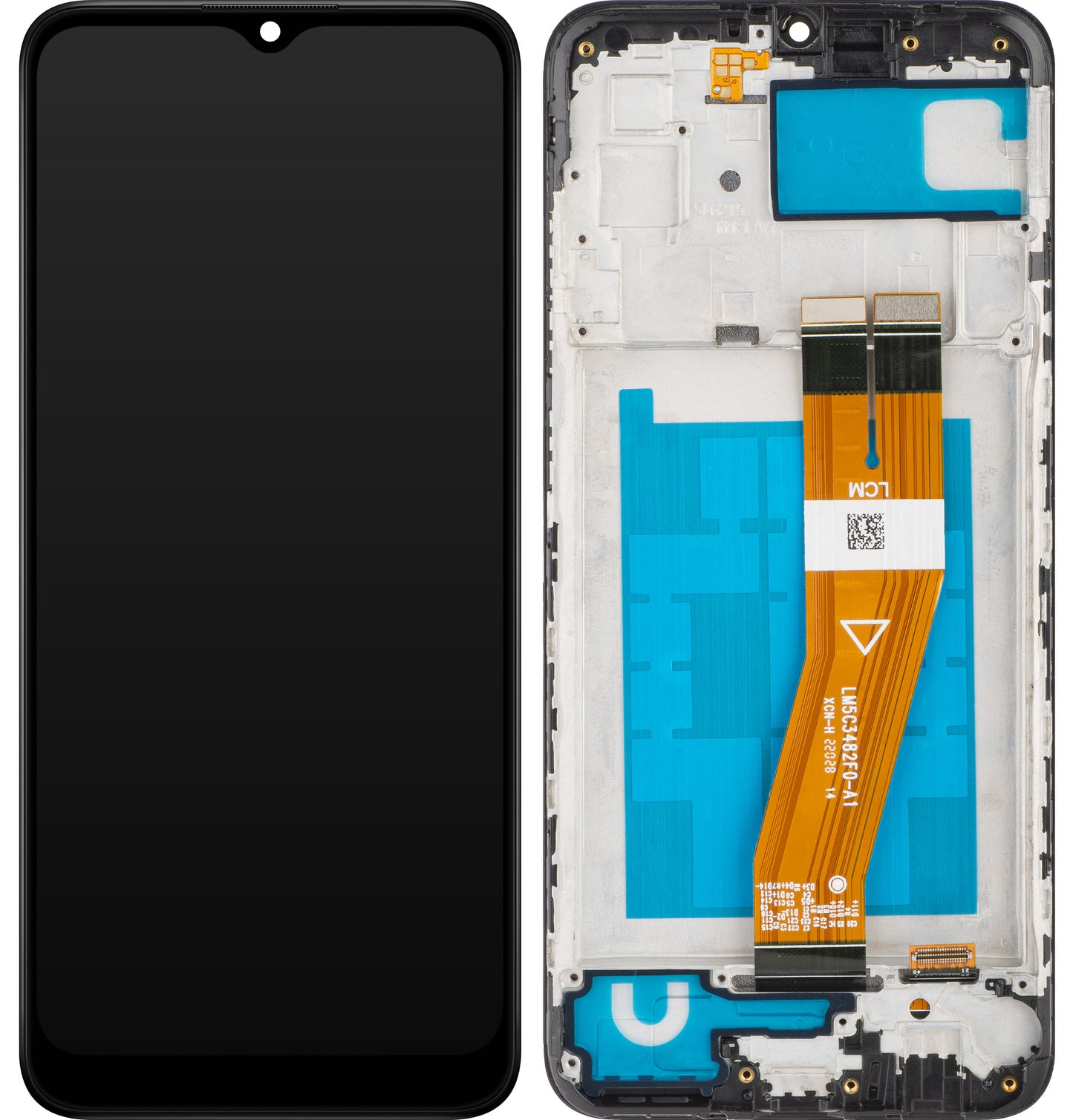 MP Touchscreen Display kompatibel zu Samsung Galaxy A03 A035, mit Rahmen, Version F, Schwarz