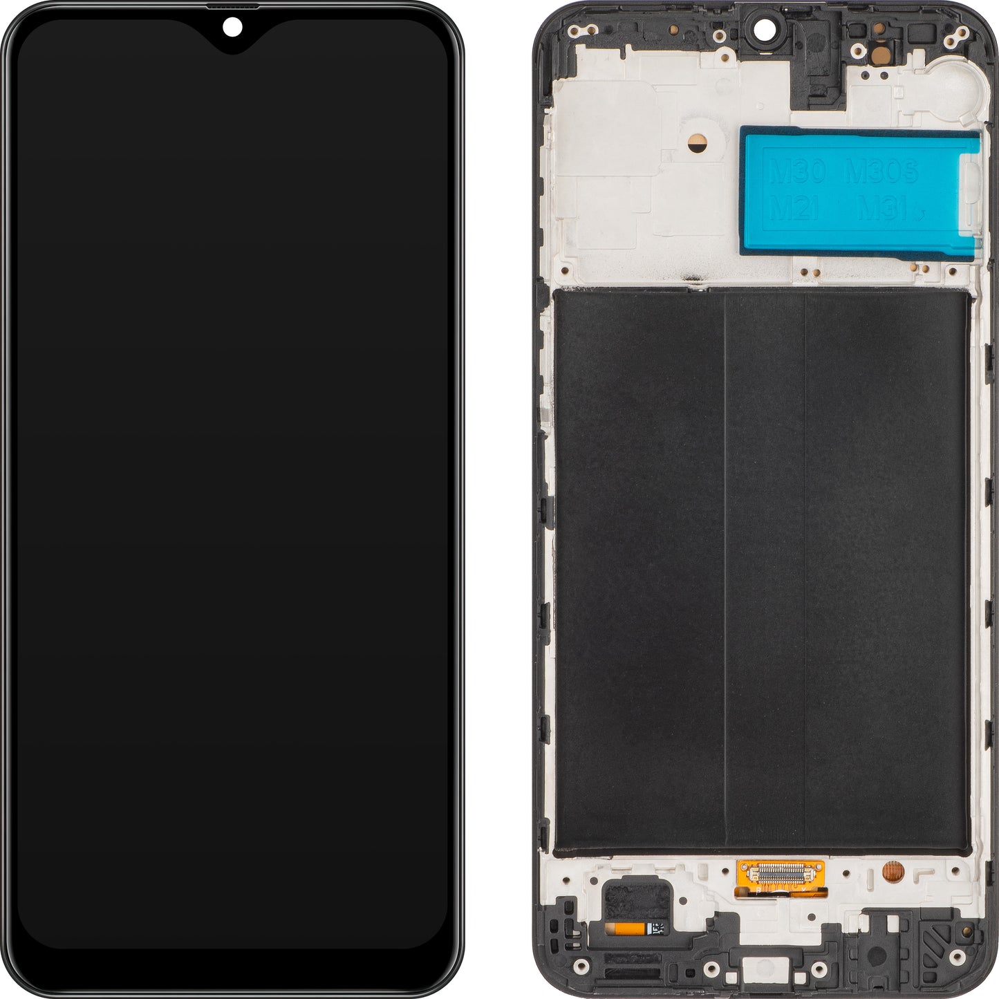MP Touchscreen Display kompatibel zu Samsung Galaxy M31 M315 / M21 M215 / M30s M307 / M30 M305, mit Rahmen, OLED Version, Schwarz
