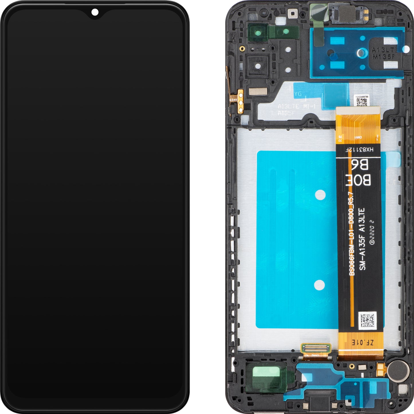 Touchscreen MP Display kompatibel mit Samsung Galaxy A13 A137 / A13 A135, mit Rahmen, Schwarz