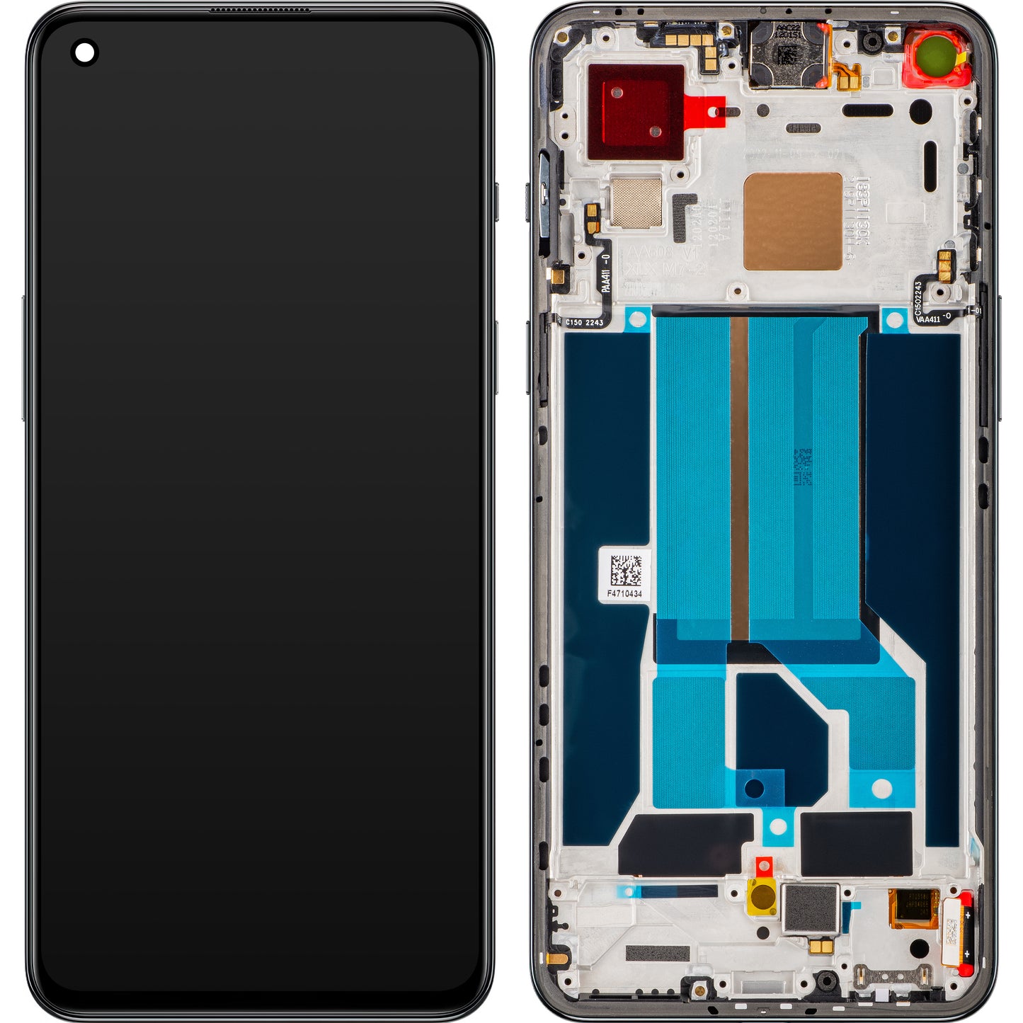 Display / Touchscreen für OnePlus Nord 2T | mit Rahmen | Grau (Gray Shadow) | Service Pack