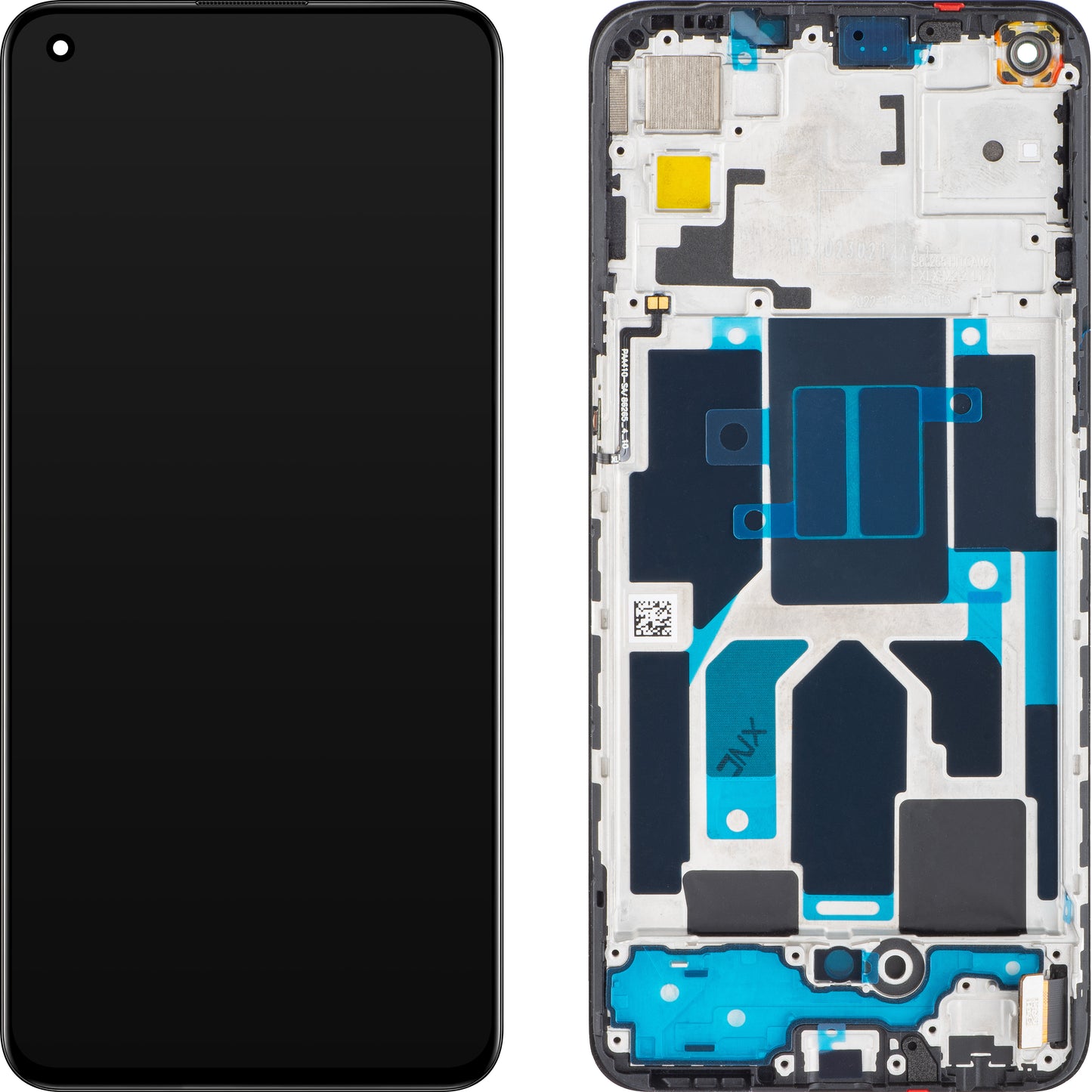 Touchscreen-Display OnePlus Nord CE 5G mit Rahmen, Schwarz (Charkoal Ink), Service Pack 2011100302