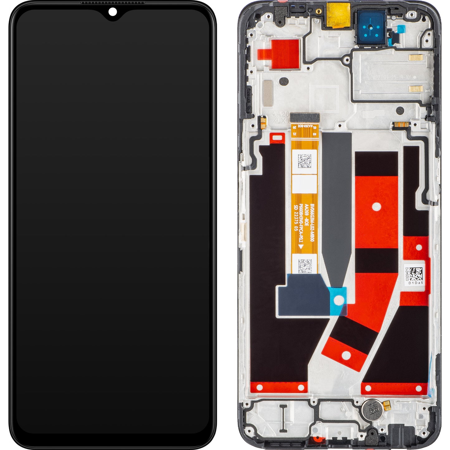 Oppo A77 5G Touchscreen Display, with Frame, Black, Service Pack 4130192