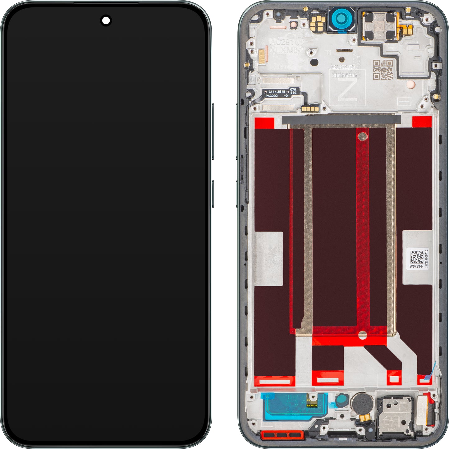 Display mit Touchscreen Oppo Reno14 FS 5G / Reno14 F, mit Rahmen, Grün (Luminous Green), Service Pack 621029000594