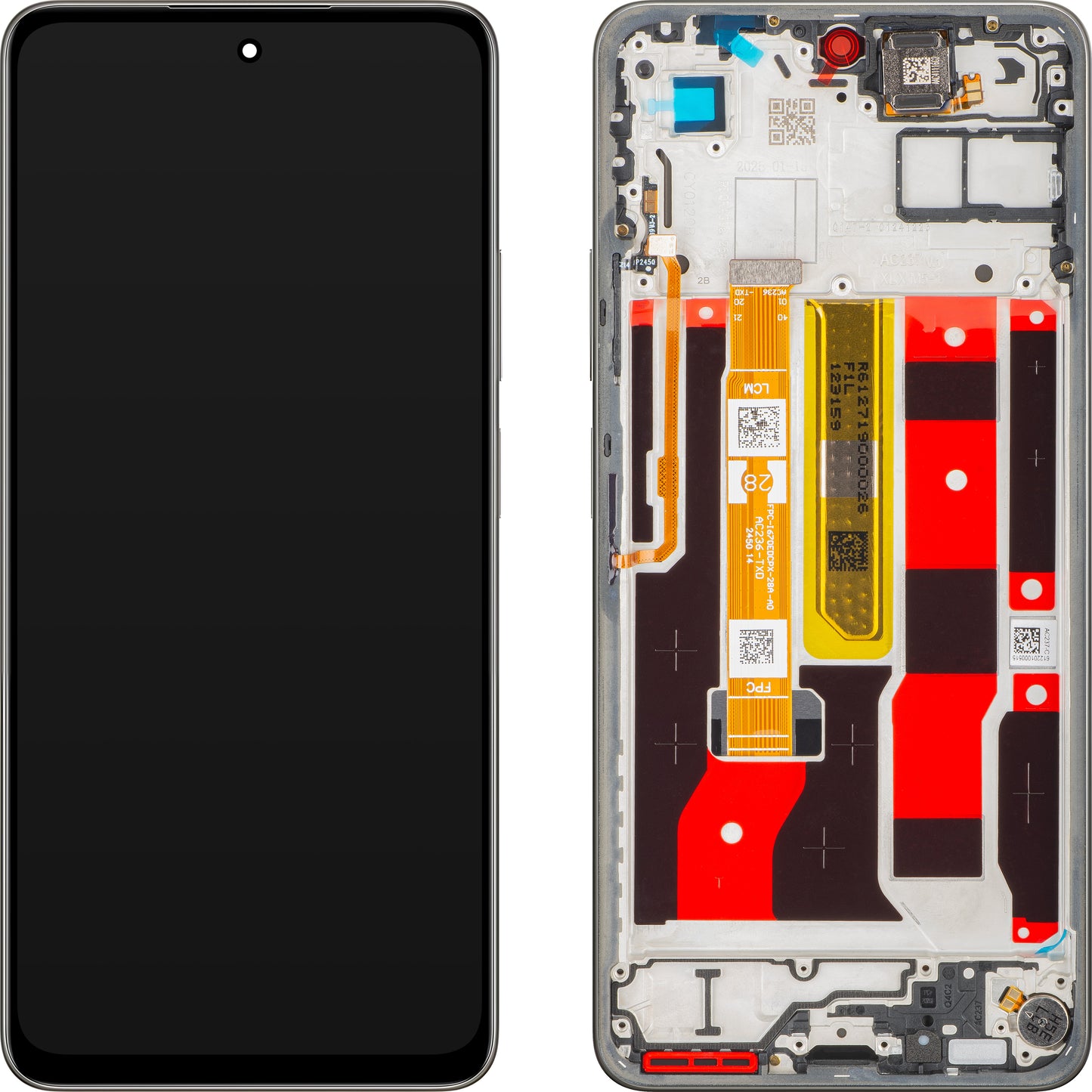Display mit Touchscreen Oppo A5 Energy / A5 Pro, mit Rahmen, Braun (Mocha Brown), Service Pack 621029000495