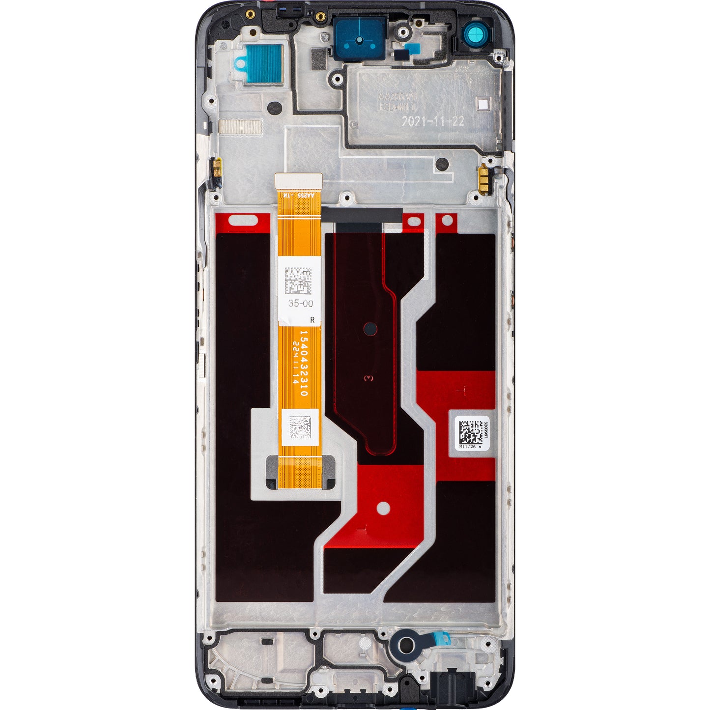 Touchscreen-Display Oppo A96, mit Rahmen, Schwarz, Service Pack 4130058