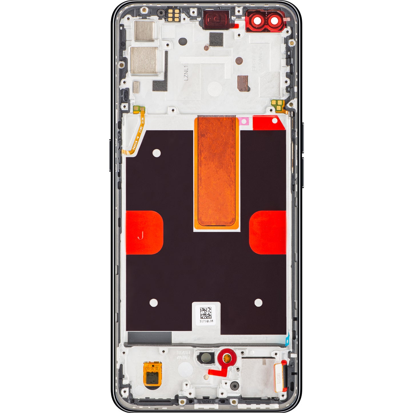 Touchscreen Display Oppo Reno4 5G, with Frame, Space Black, Service Pack 4904705