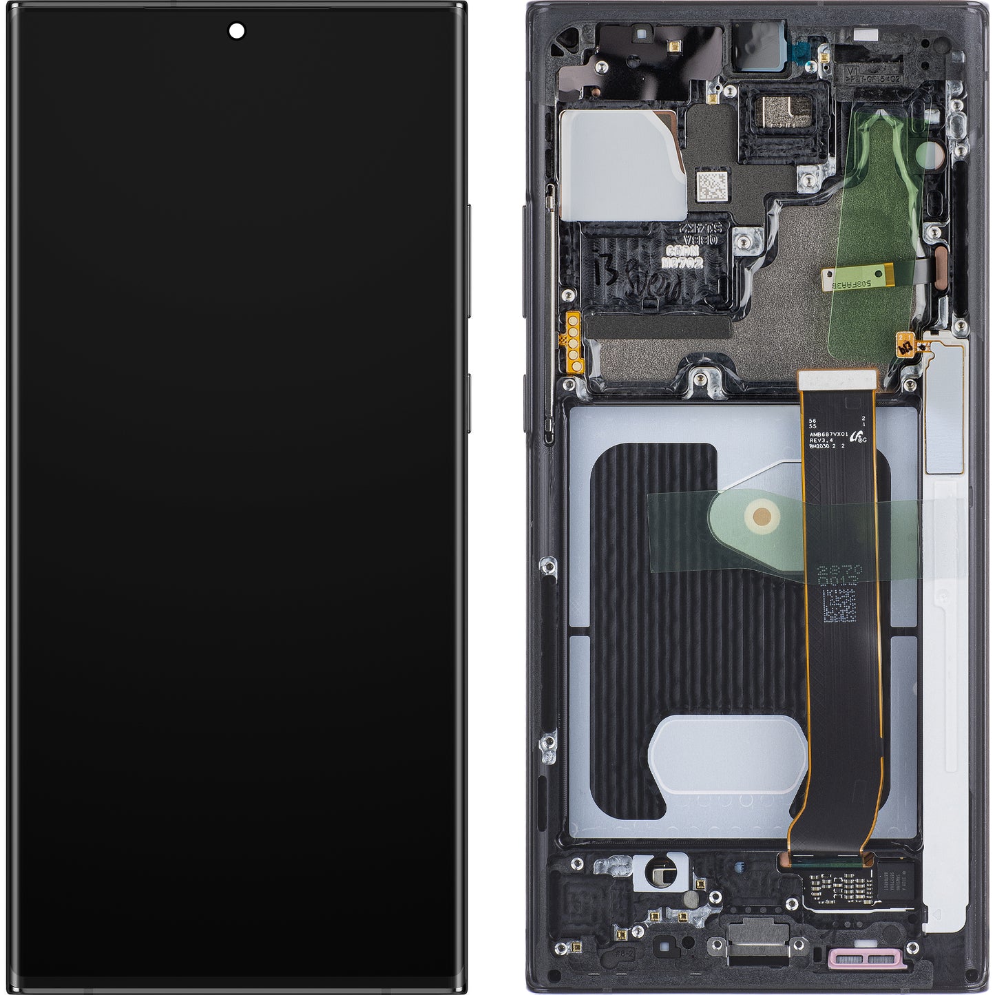 Samsung Galaxy Note 20 Ultra 5G N986 / Note 20 Ultra N985 Touchscreen Display mit Rahmen, Schwarz (Mystic Black), Service Pack GH82-31453A