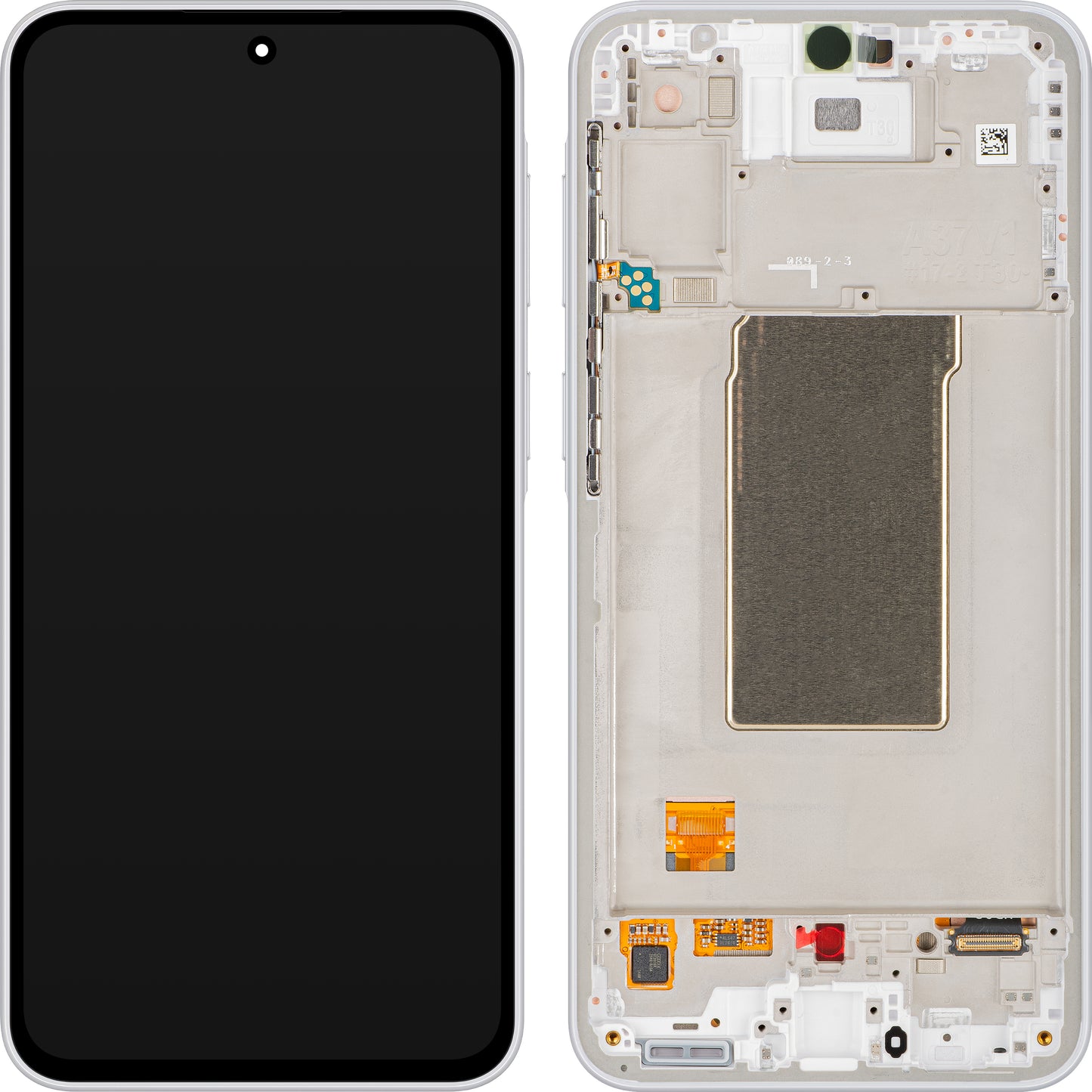 Samsung Galaxy A37 5G Touchscreen-Display mit Rahmen, Weiß, Service Pack GH82-39232C
