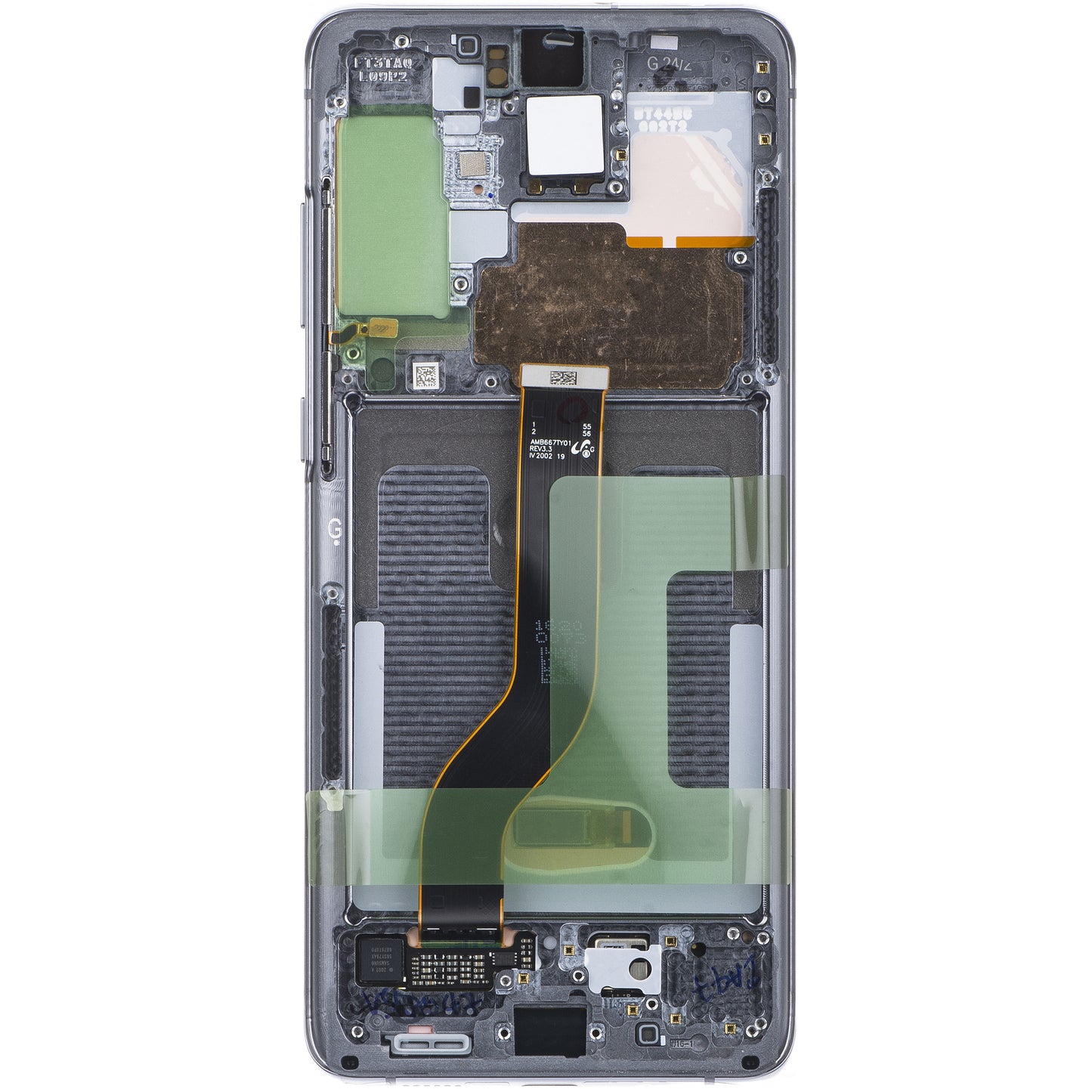 Touchscreen Display Samsung Galaxy S20+ 5G G986 / S20+ G985, mit Rahmen, Grau (Cosmic Grau), Service Pack GH82-31441E