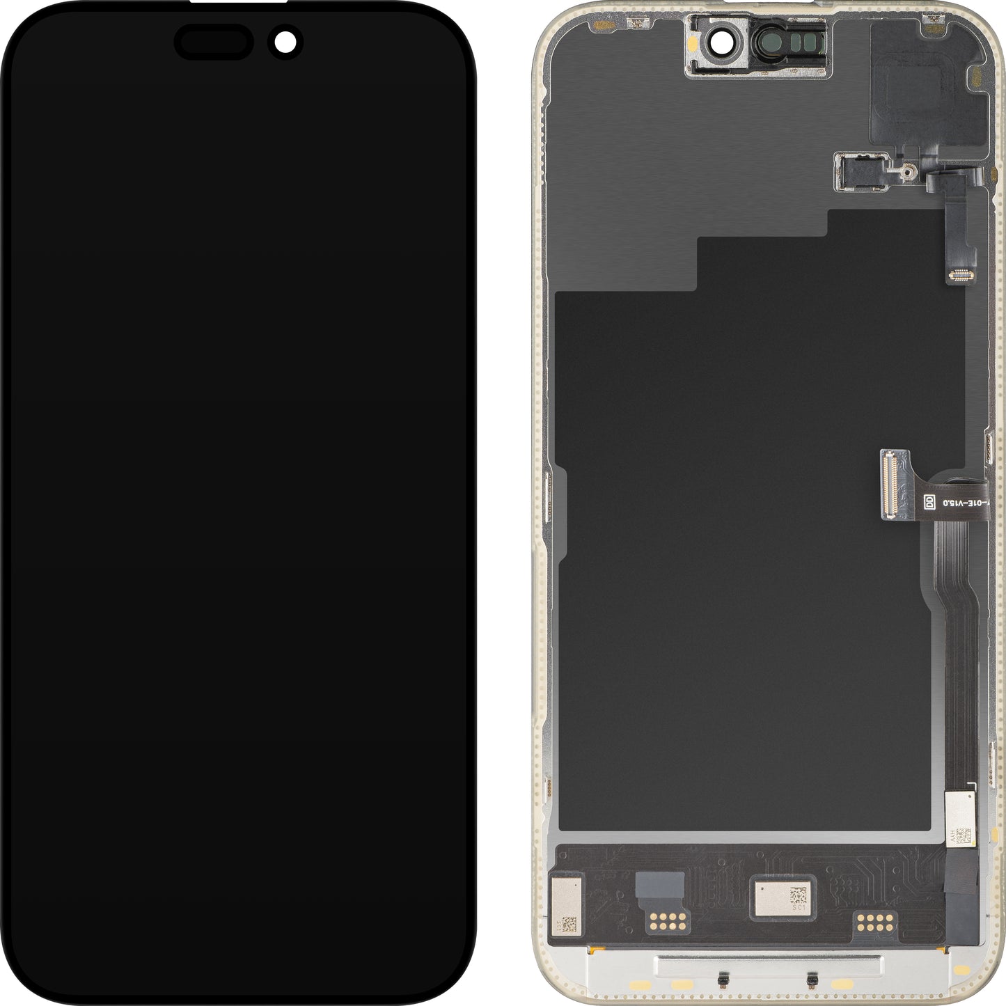 Touchscreen-Display mit Näherungssensor MP kompatibel mit Apple iPhone 15 Pro Max, mit Rahmen, Soft-Version OLED FHD 120Hz Diagnostik, Schwarz