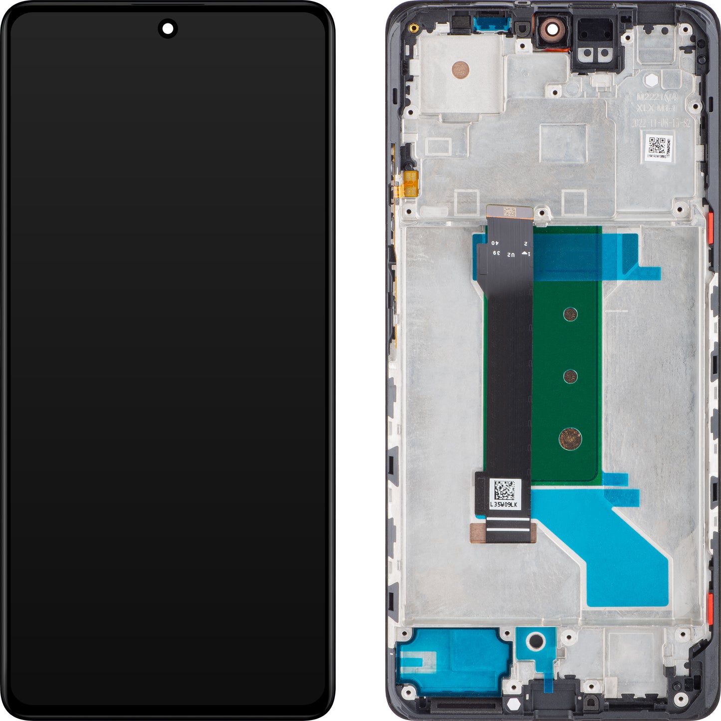Display / Touchscreen für Xiaomi Redmi Note 12 Pro+ | mit Rahmen | Schwarz | Service Pack