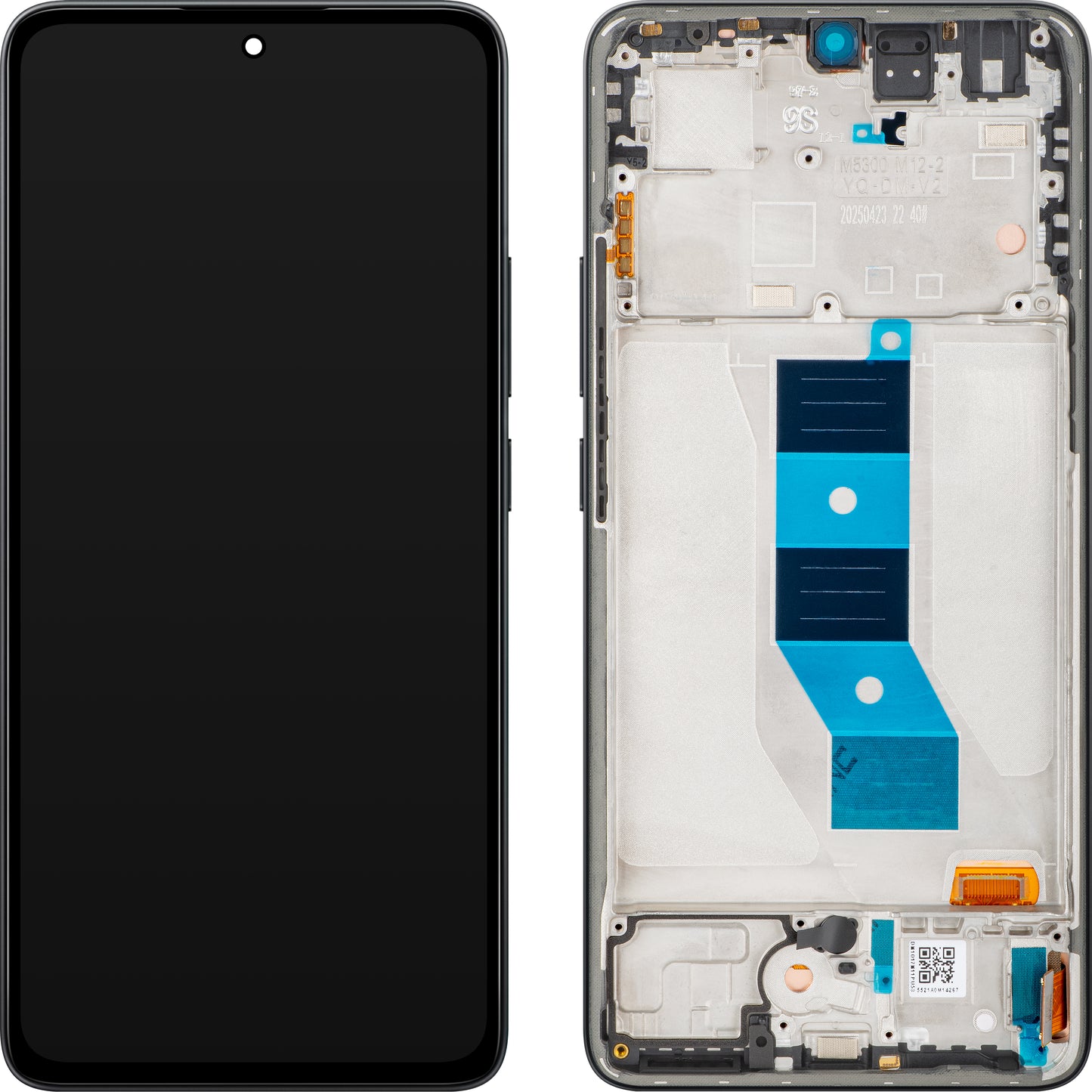 Display mit Touchscreen Xiaomi Poco M7 Pro 5G, mit Rahmen, Schwarz (Classic Black), Service Pack 5600140O17P00