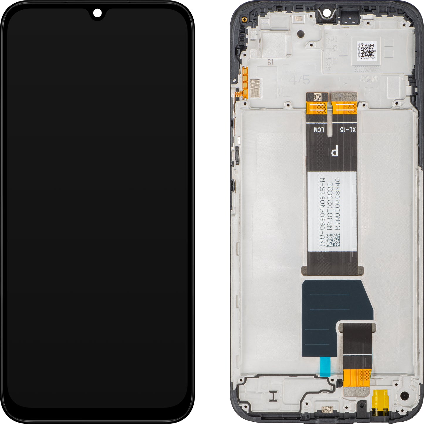 Display mit Touchscreen Xiaomi Redmi 15C 5G, mit Rahmen, Schwarz, Service Pack 56000200P1500