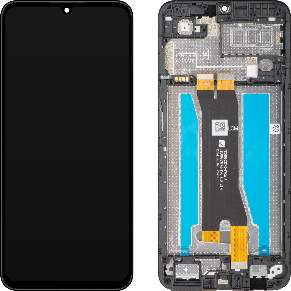 Display mit Touchscreen für ZTE Blade A55, mit Rahmen, Schwarz, Service Pack 80800519965