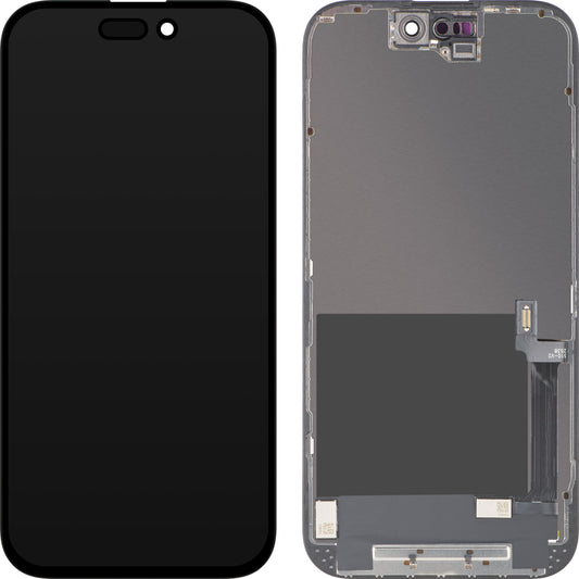 Display mit Touchscreen ZY für Apple iPhone 16, mit Rahmen, LCD In-Cell IC Movable Version, Schwarz