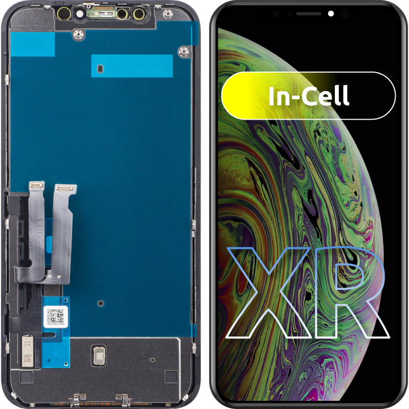 ZY Touchscreen Display für Apple iPhone XR, mit Rahmen, In-Cell LCD Version, Schwarz