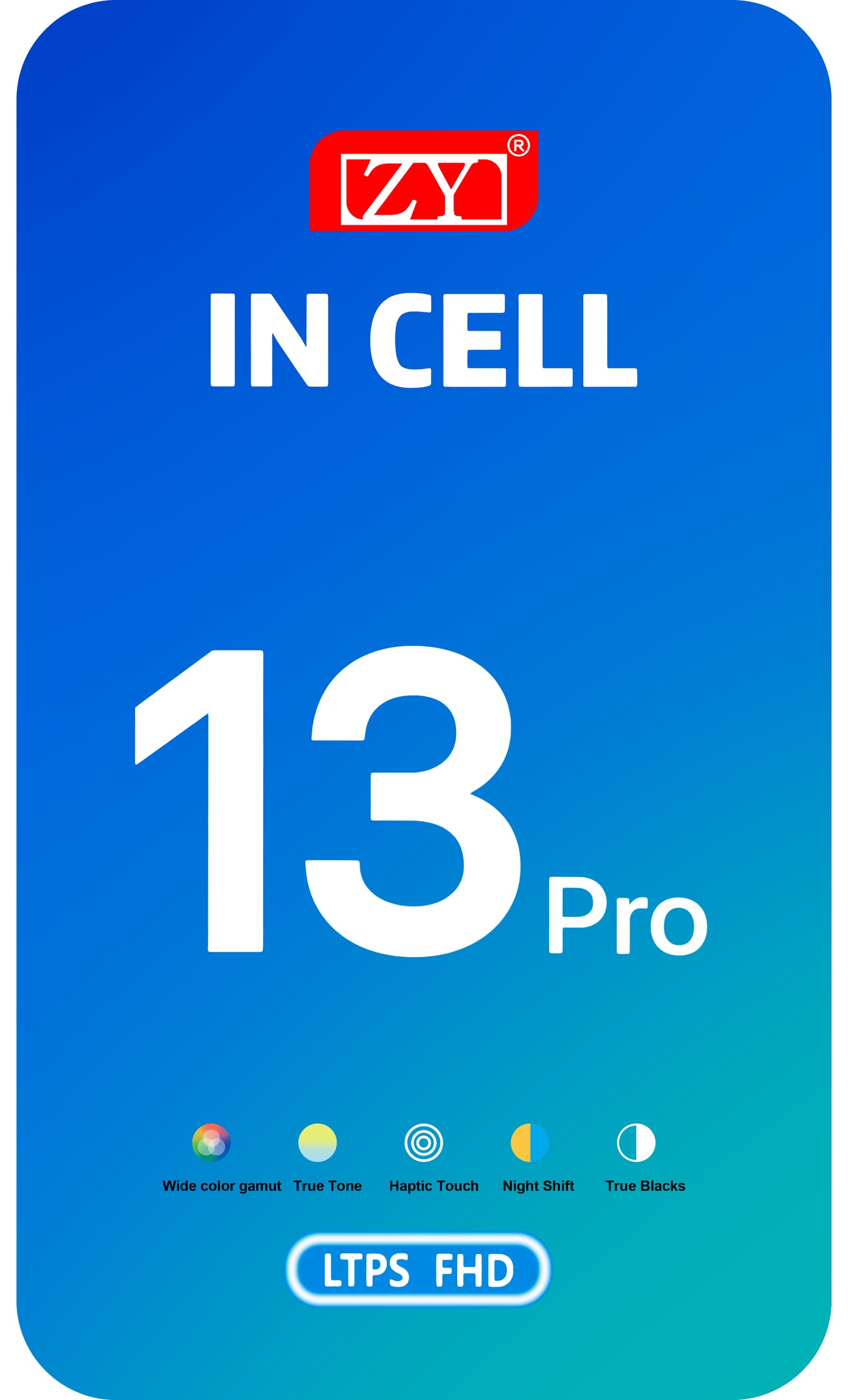 ZY Touchscreen Display für Apple iPhone 13 Pro, mit Rahmen, In-Cell IC Movable LCD Version, Schwarz