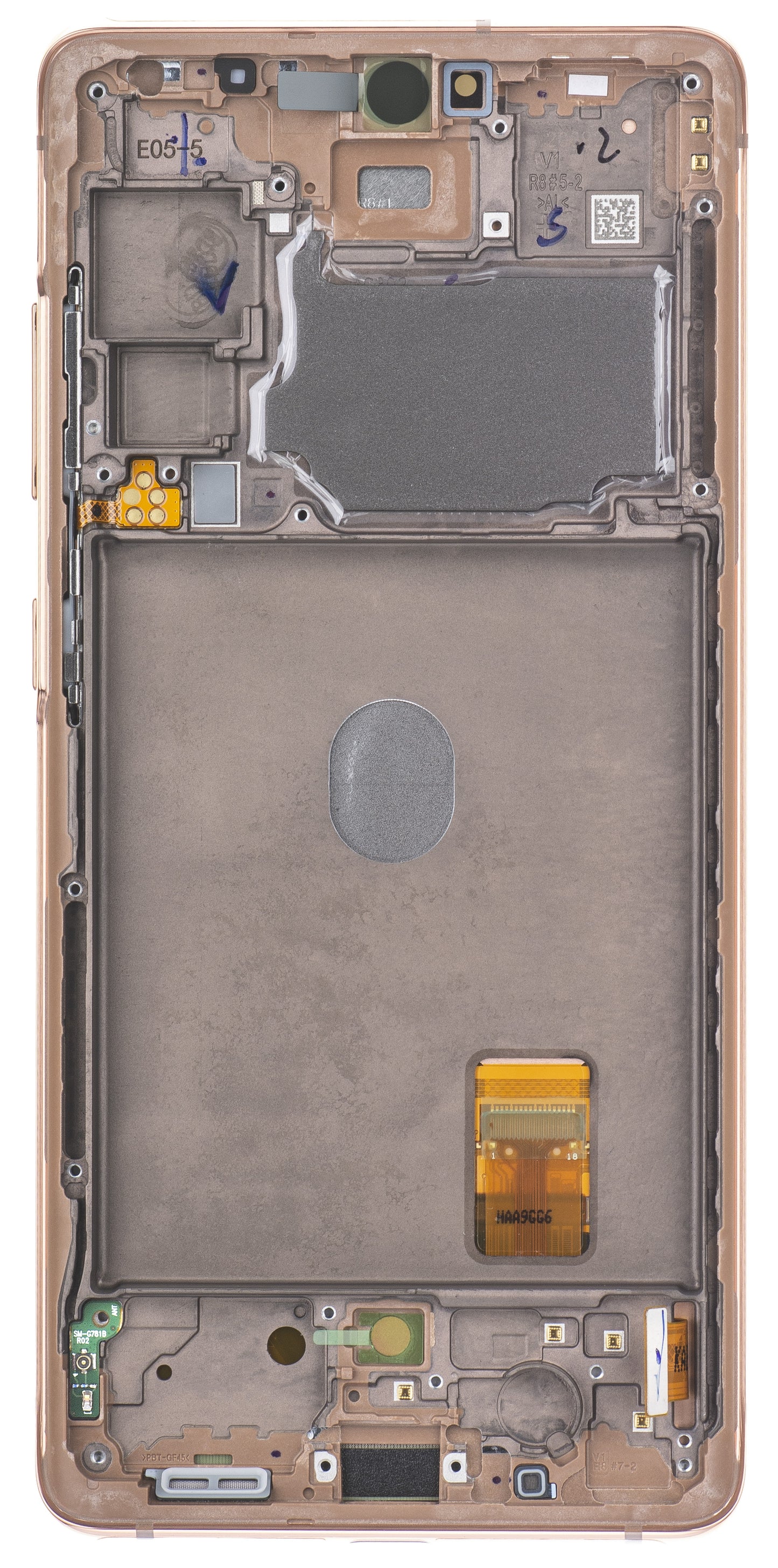 Samsung Galaxy S20 FE 5G G781 Touchscreen Display mit Rahmen, Orange, Service Pack GH82-24215F