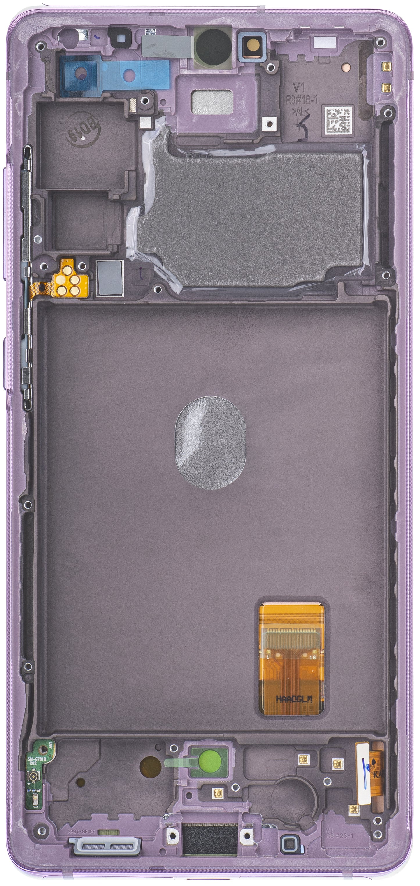 Touchscreen Display Samsung Galaxy S20 FE 5G G781, mit Rahmen, Lila, Service Pack GH82-24214C