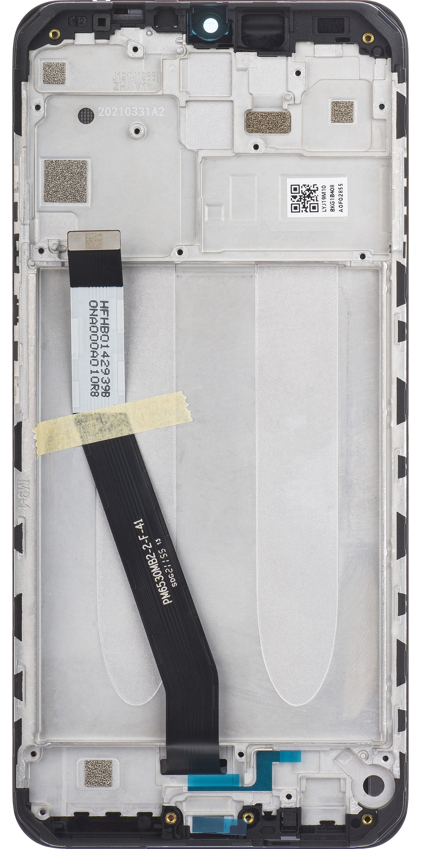 Display mit Touchscreen Xiaomi Redmi 9, mit Rahmen, Schwarz, Service Pack 5600050J1900