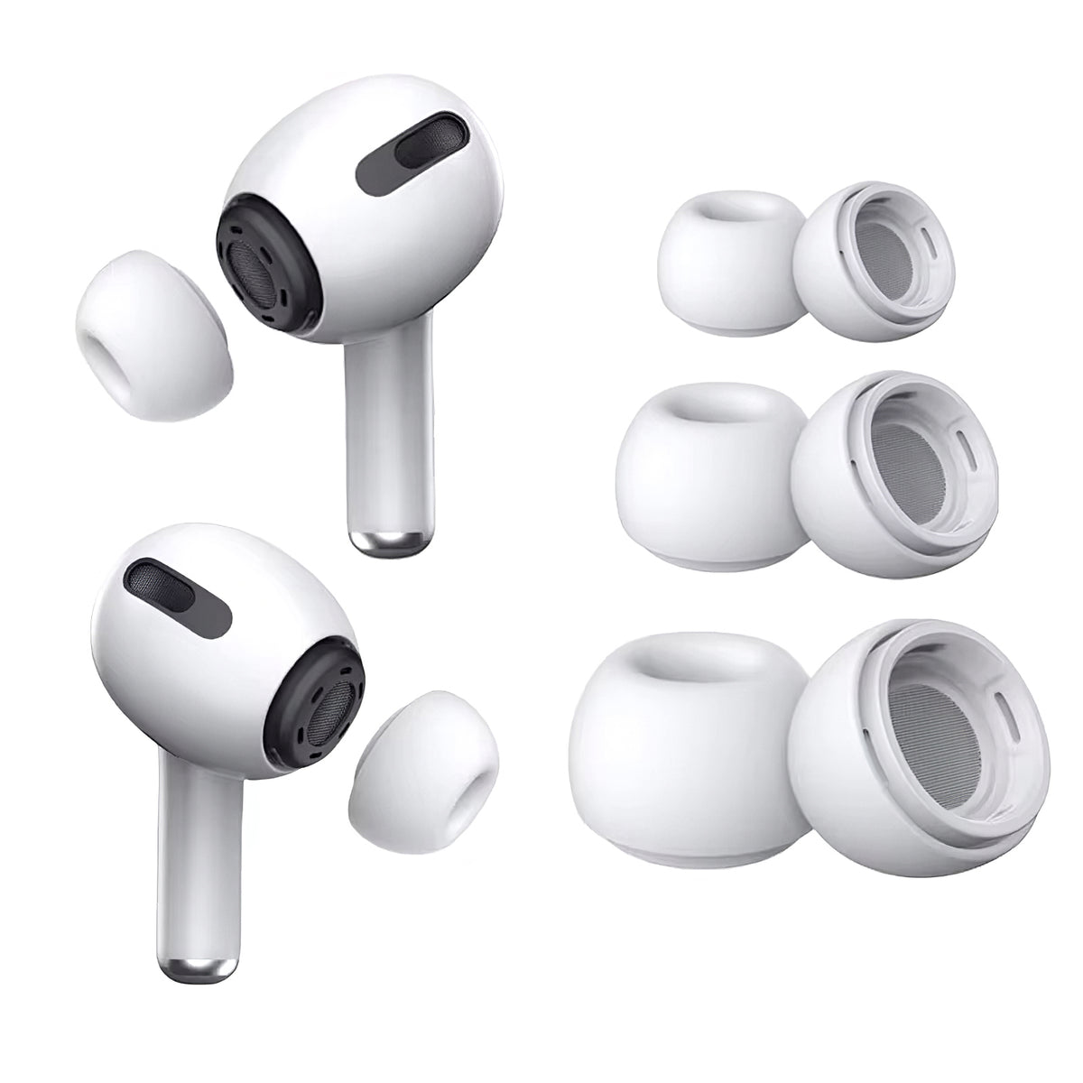 Tech-Protect Ohrstöpsel für Apple AirPods Pro Serie, Größe S / M / L, Weiß