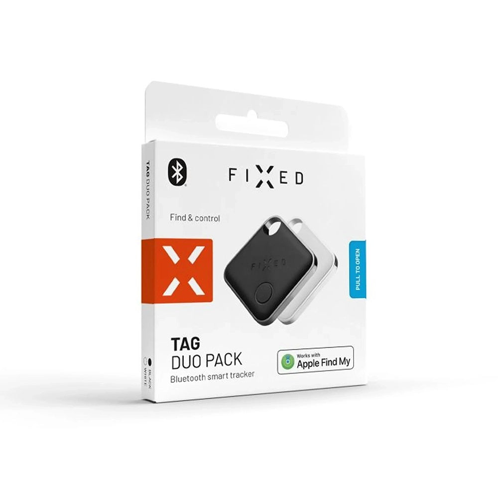 Fixed SmartTag Duo für iOS, Set 2 Stück, Weiß / Schwarz