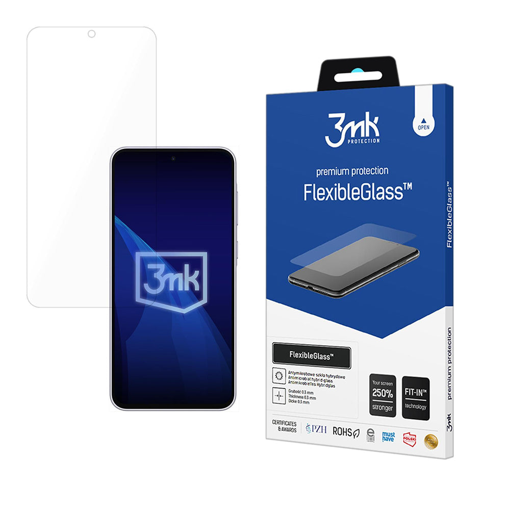 3MK FlexibleGlass Screen Protector for Samsung Galaxy A37 5G, Flexible Glass, Full Glue