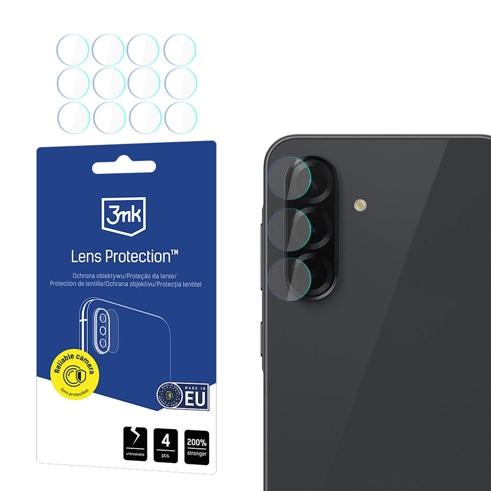 3MK Protection Rear Camera Protective Film for Samsung Galaxy A57 5G / A37 5G, Tempered Glass, Set of 4 Pieces, Transparent