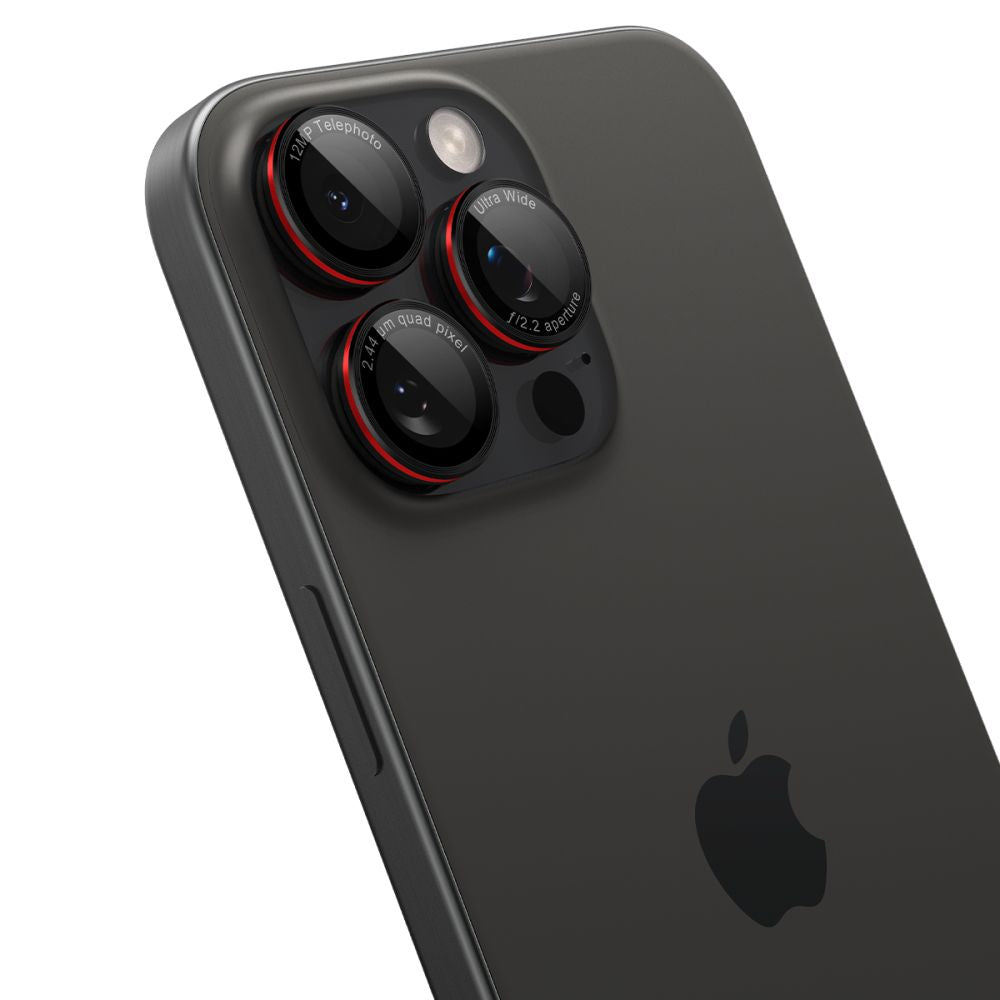 Schutzfolie für die Rückkamera Spigen GlastR EZ FIT Optik Pro für Apple iPhone 17 Pro Max, gehärtetes Glas, Set mit 2 Stück, Rot AGL05217