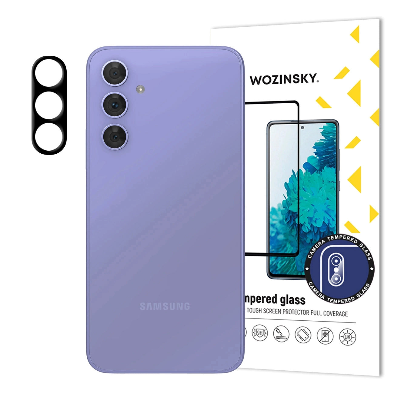WZK Rear Camera Protective Film for Samsung Galaxy S25 S931, Tempered Glass, Black