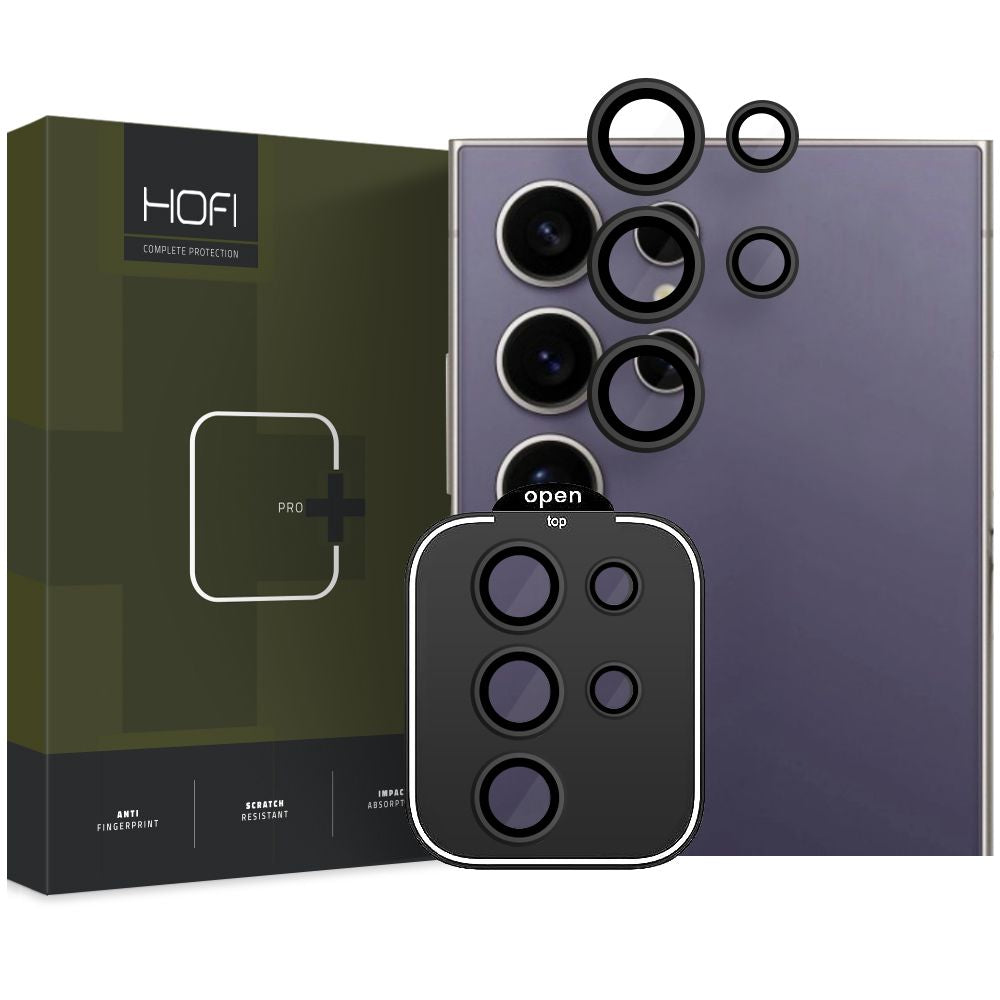 Schutzfolie für die Rückkamera HOFI CamRing PRO+ für Samsung Galaxy S24 Ultra S928, gehärtetes Glas, Schwarz