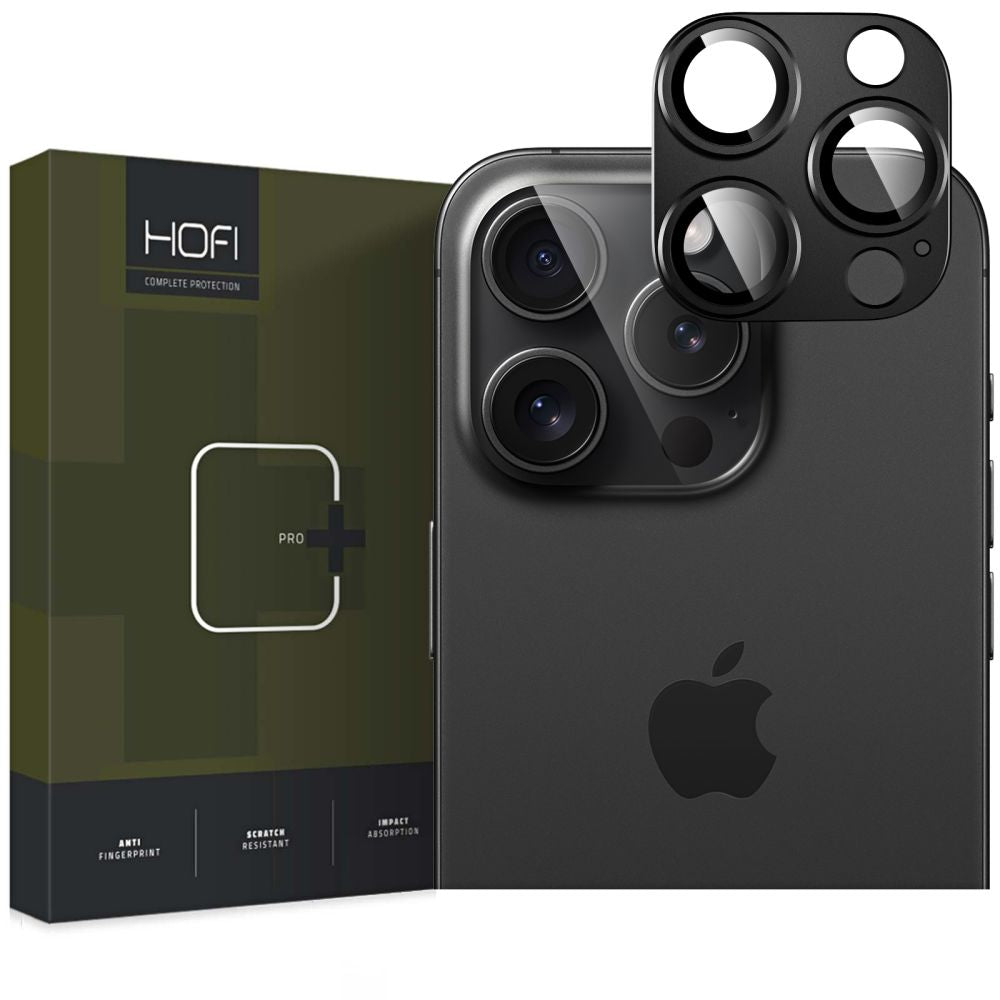 Schutzfolie für die Rückkamera HOFI Fullcam für Apple iPhone 16 Pro Max / 16 Pro, gehärtetes Glas, Schwarz