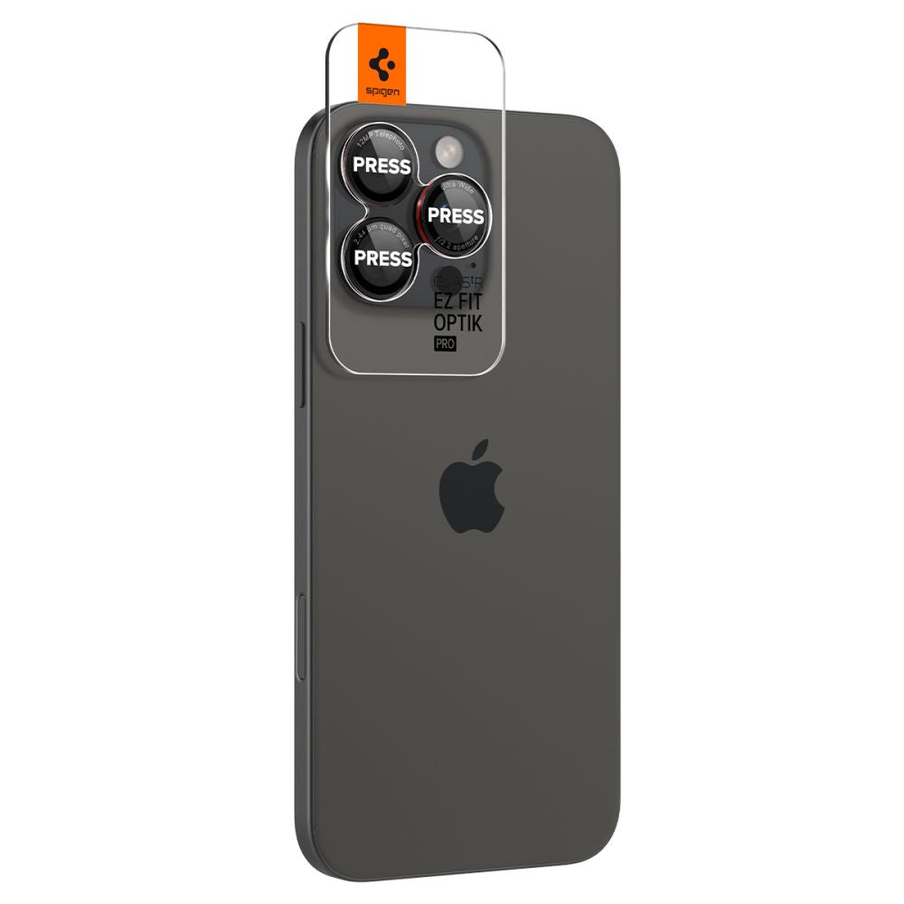 Schutzfolie für die Rückkamera Spigen GlastR EZ FIT Optik Pro für Apple iPhone 17 Pro Max, gehärtetes Glas, Set mit 2 Stück, Rot AGL05217