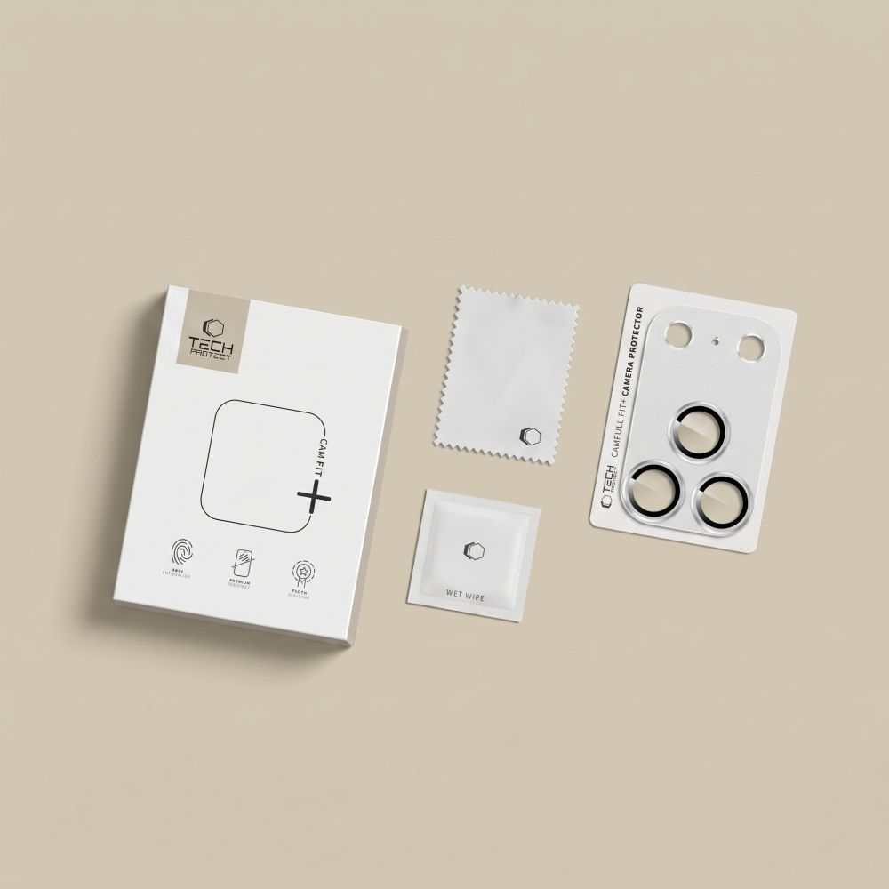 Tech-Protect CamFull Fit+ Rear Camera Protective Film for Apple iPhone 18 Pro, Tempered Glass, Silver