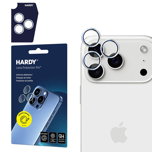 Schutzfolie Rückkamera 3MK Hardy Protection Pro für Apple iPhone 17 Pro Max / 17 Pro, gehärtetes Glas, Silberfarben