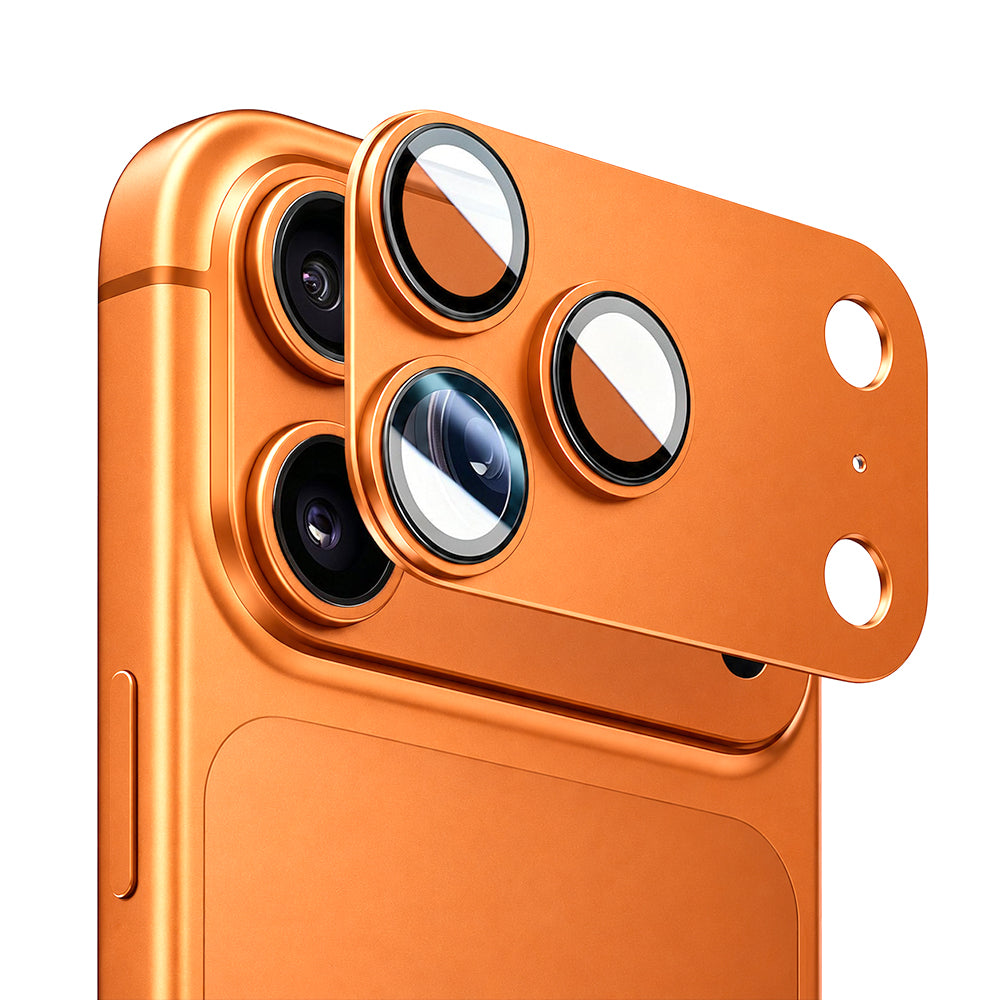Blueo Integrated Metal Schutzfolie für die Rückkamera für Apple iPhone 17 Pro, gehärtetes Glas, Orange