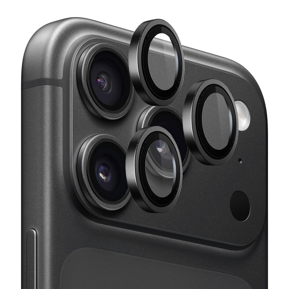 Blueo Schutzfolie für die Rückkamera mit Metallrahmen für Apple iPhone 18 Pro / 18 Pro Max, gehärtetes Glas, Schwarz