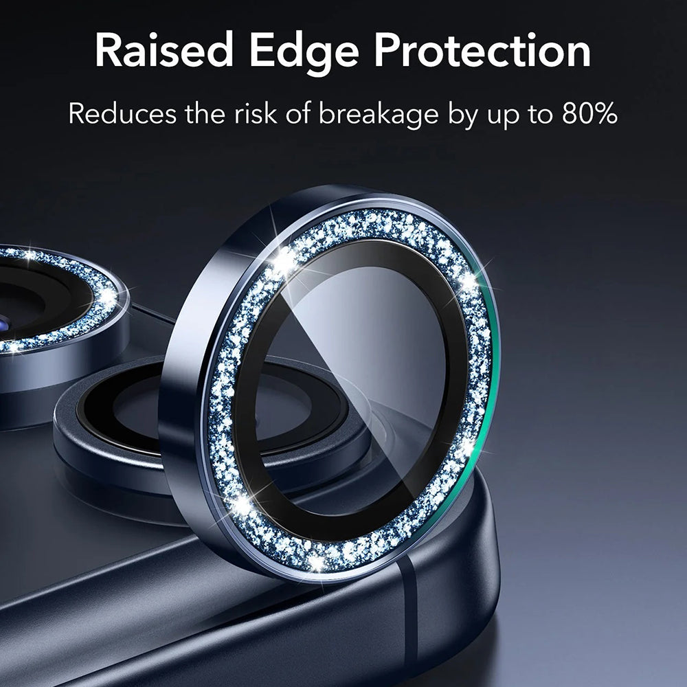 Schutzfolie ESR Glitter Diamond Armorite für die Rückkamera des Apple iPhone 17 Pro Max / 17 Pro, gehärtetes Glas, Dunkelblau